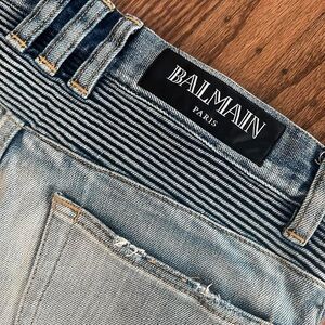 Men’s Balmain Skinny Moto Jeans - Vintage Designer